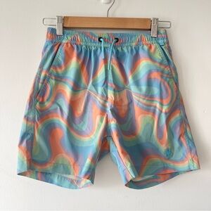 Psycho Bunny Boys swim shorts 14-16 Large trunks Multicolor Swirl Swim Shorts